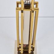 Geometric Brass and Chrome Table Lamp by Willy Daro, France, 1970