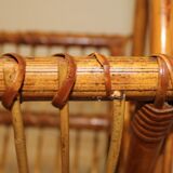 Porte-revues en rotin et osier vintage