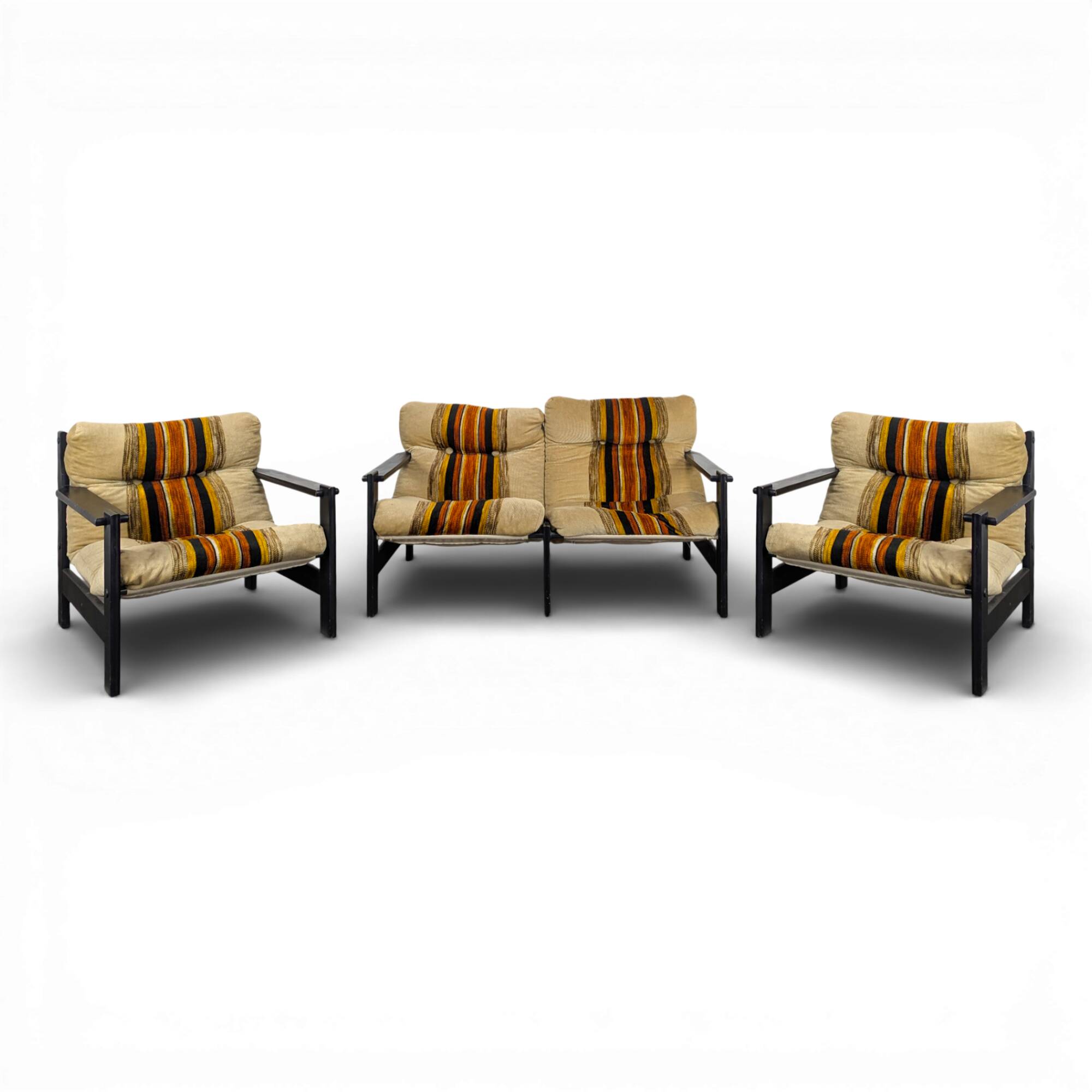 Ensemble canapé et 2 fauteuils scandinave