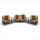 Scandinavian sofa set with 2 armchairs.