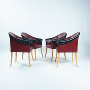 Fauteuils Sinan en cuir et en bois de hêtre
