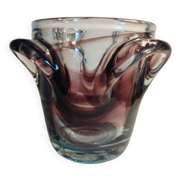 Blown glass ice bucket signed JC Novaro