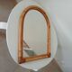 Vintage bohemian arch mirror in bamboo and rattan