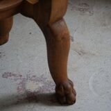 Antique Danish console, carved solid oak, lion's feet, Baroque style, 1890s.