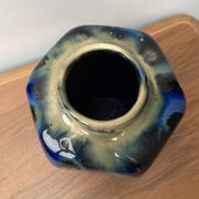 Art Deco vase flamed stoneware blue camaieu