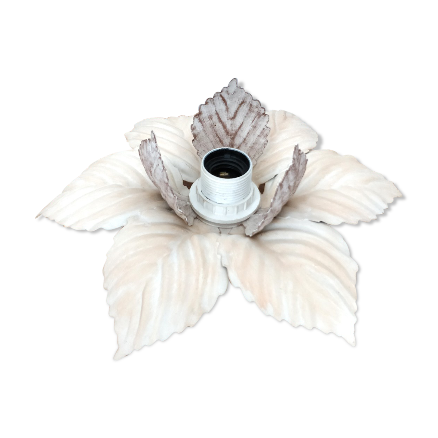 Wall light flower lamp leaves beige metal 30cm