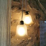 Vintage tulip and linen lamps