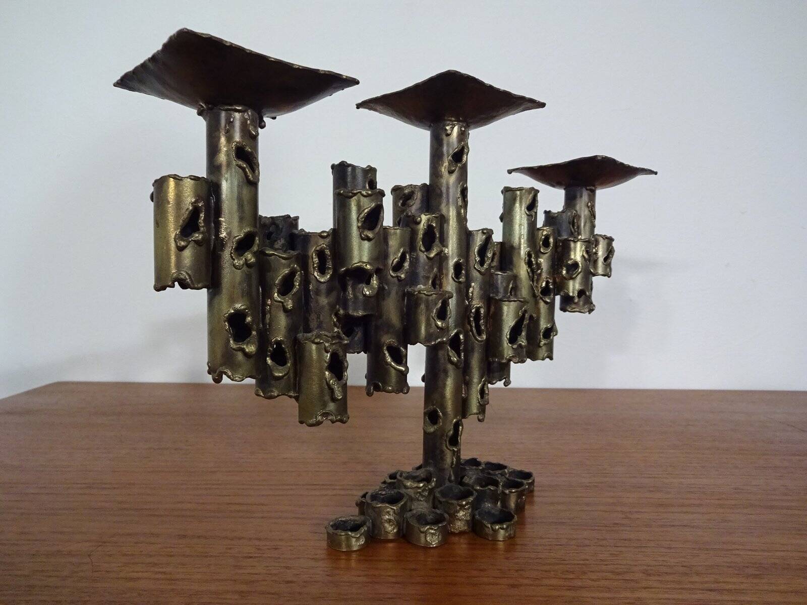 Brutalist Iron Candleholder, 1960s