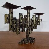 Brutalist Iron Candleholder, 1960s