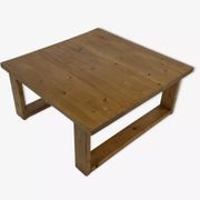 Table basse vintage en pin design minimaliste des années 1970