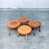 Mid-Century Low Side Table Set, Belgium, 1950s, Set of 4