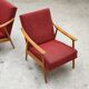 Pair of Czechoslovak armchairs 1960 red pink 1960