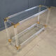 Brass and lucite console table, 1970s