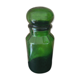 Emerald green glass bottle