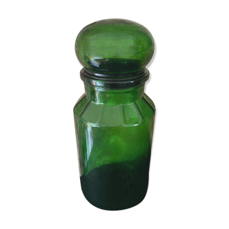 Emerald green glass bottle