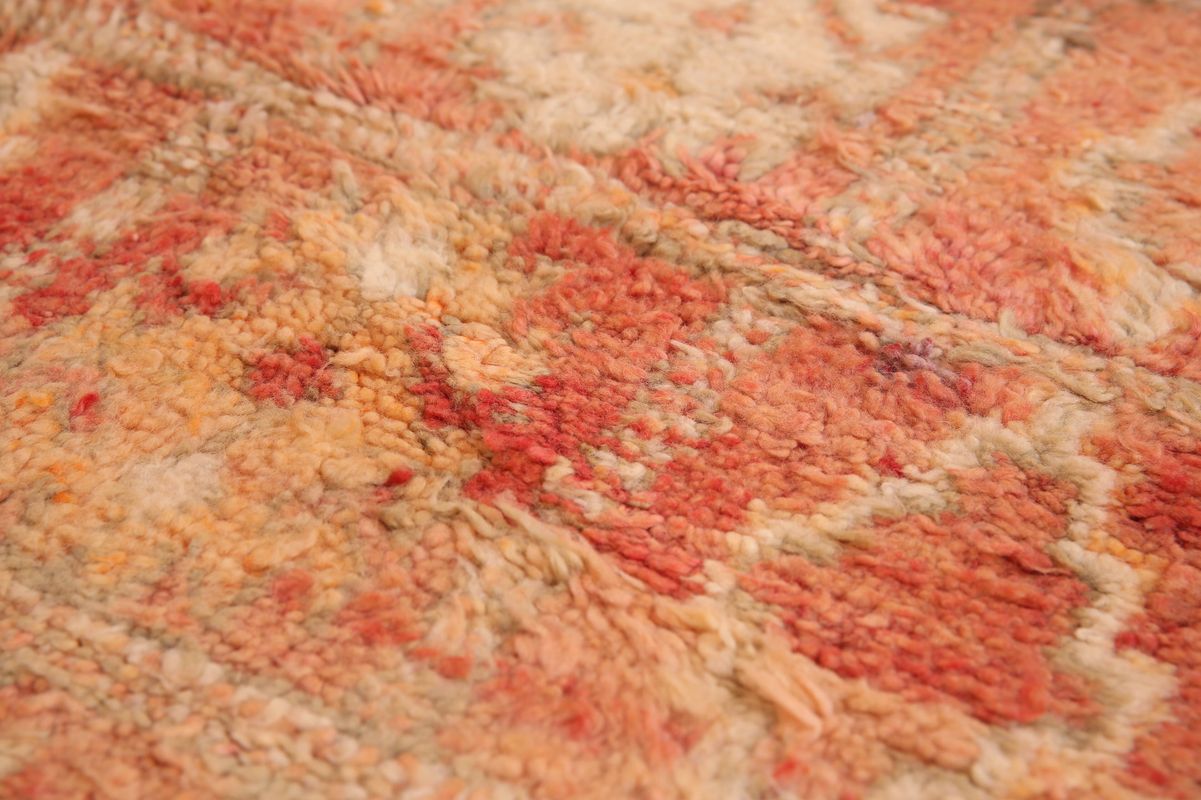 Peach Vintage Moroccan Rug 176 x 287 cm, Berber Wool Rug, Handmade Boho Rug