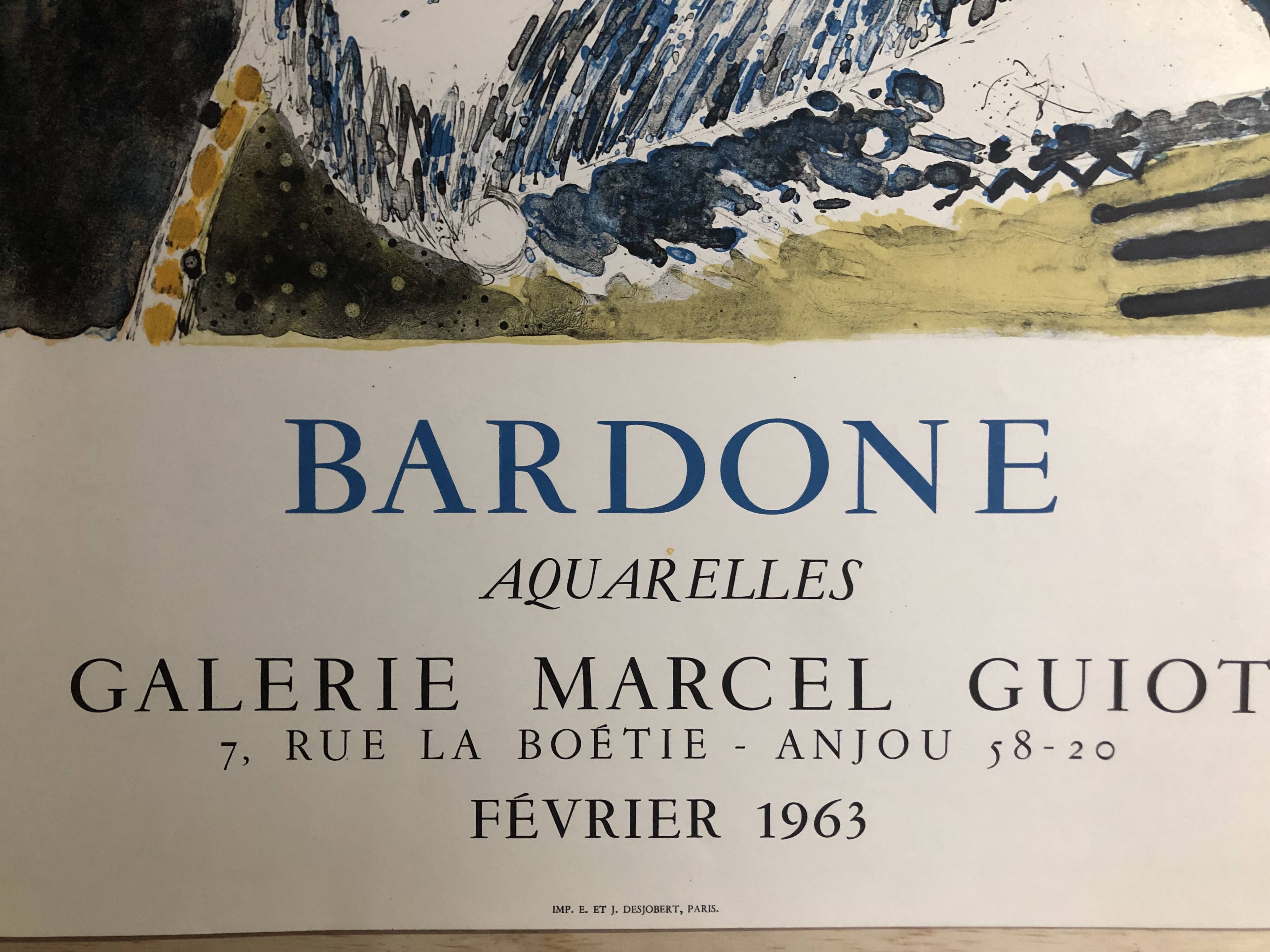 Bardone poster Galerie Marcel Guiot 1963