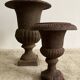 Pair of cast iron Medici vases