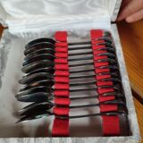 Silver spoons in their box