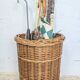 Vintage wicker umbrella stand