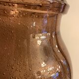 Biot vase in blown glass and triangular bubble, height 30 cm
