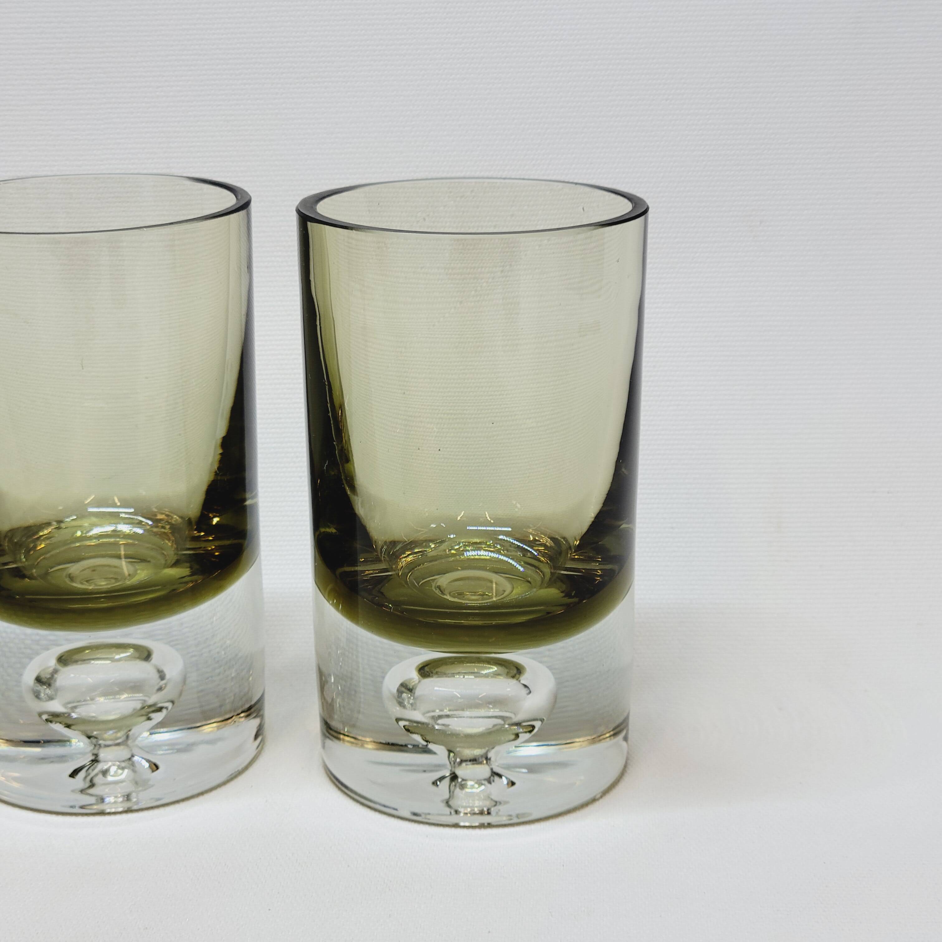 4 vintage whiskey glasses in smoked glass bubble design tapio wirkkala?