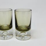 4 vintage whiskey glasses in smoked glass bubble design tapio wirkkala?