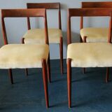 Set of four mid-century mohair covered dining chairs, 1960s