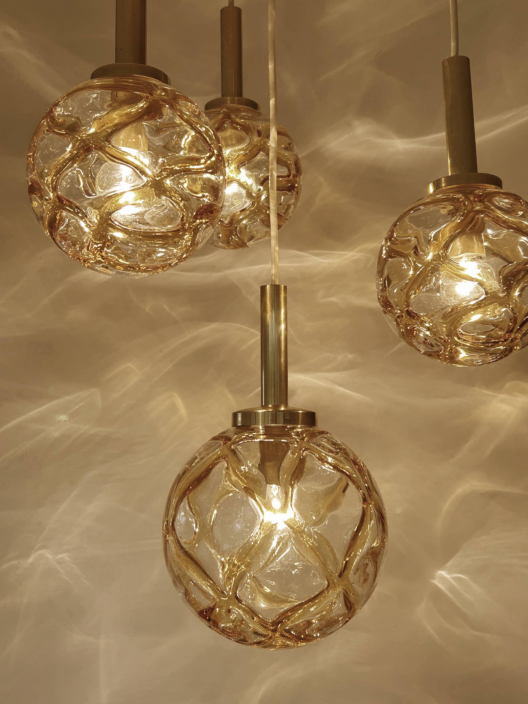 Large Mid Century  Bubble Glass Pendant Light
