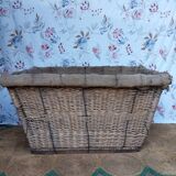 Wood and wicker basket, antique, size xxxl.