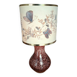 ACCOLAY lamp, ceramic base and Japanese paper lampshade with floral decoration