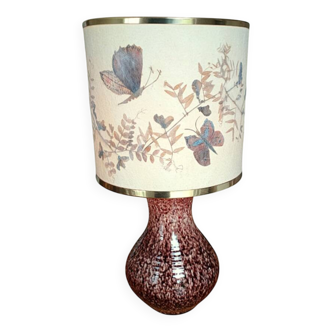 ACCOLAY lamp, ceramic base and Japanese paper lampshade with floral decoration