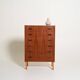 Commode haute en teck et chêne scandinave, années 1960