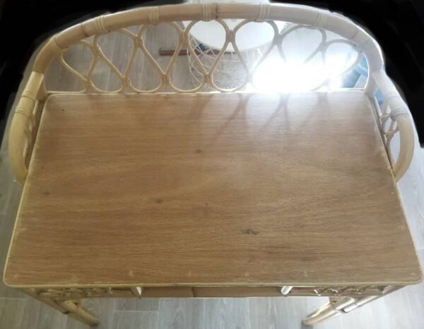 Bureau rotin osier années 60/70