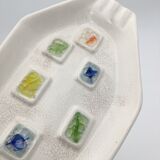 Glazed ceramic bowl, cracked glass decoration, signed Jacquin of California (USA) - 1950s