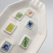 Glazed ceramic bowl, cracked glass decoration, signed Jacquin of California (USA) - 1950s