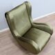 Fauteuil italien des années 1950 style Senior Zanuso en velours vert.