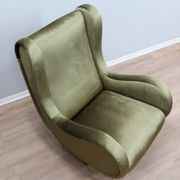 1950s Italian armchair Senior Zanuso style green velvet