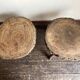 Pair of mountain coffee tables made of wooden logs from the 1970s.