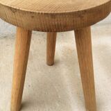 Pair of tripod stools raw wood