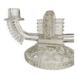 Czechoslovak moulded glass candlestick