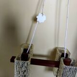 Scandinavian teak chandelier, 1960s