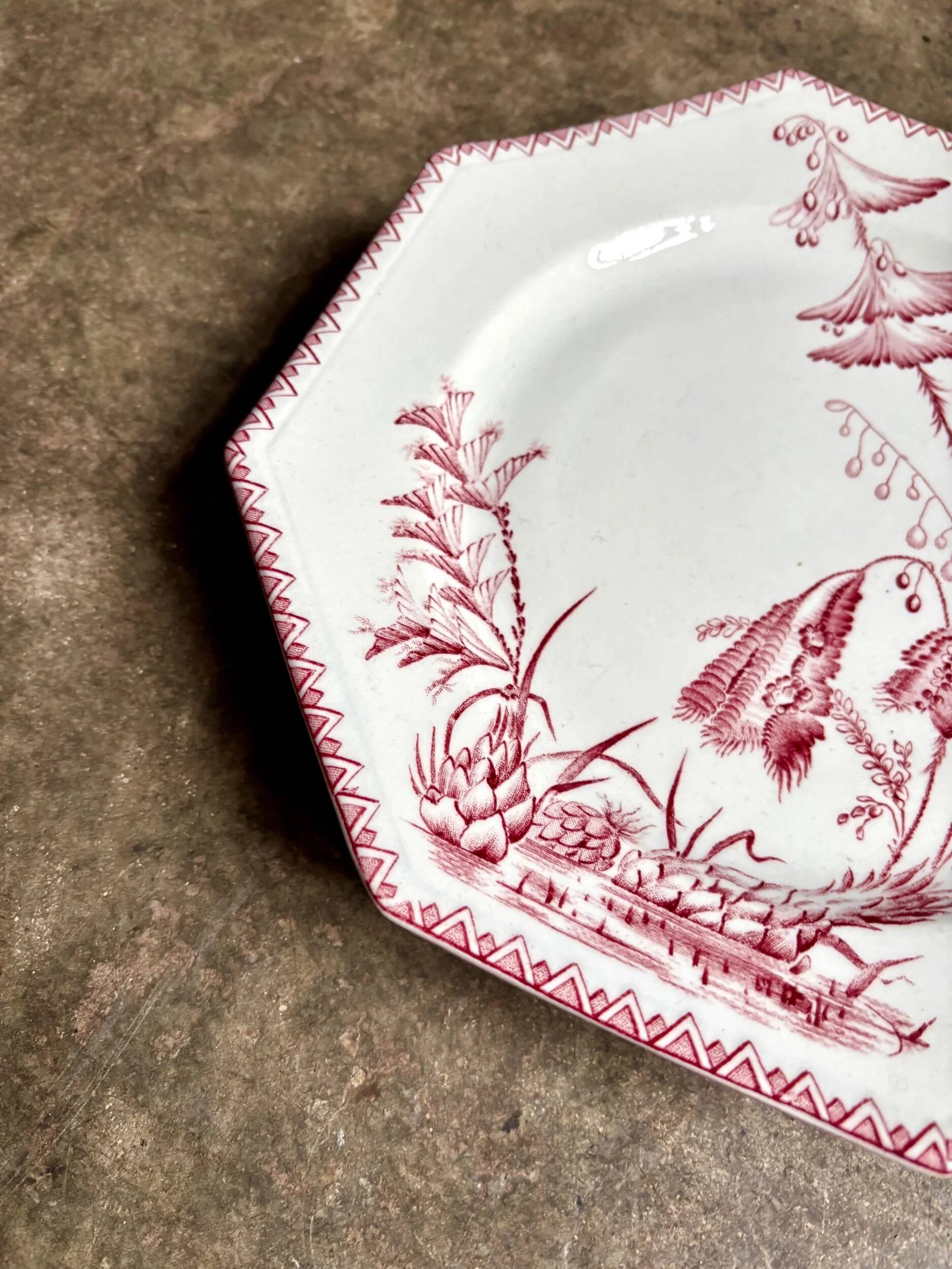 Clay cake plate Clairefontaine, "Indiana" service
