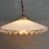 Art Deco ruffled opaline hanging