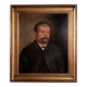 Huile sur toile portrait XIXe 1888 homme portant moustache par J. Abrol