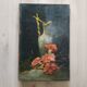 Old pitcher painting with carnations