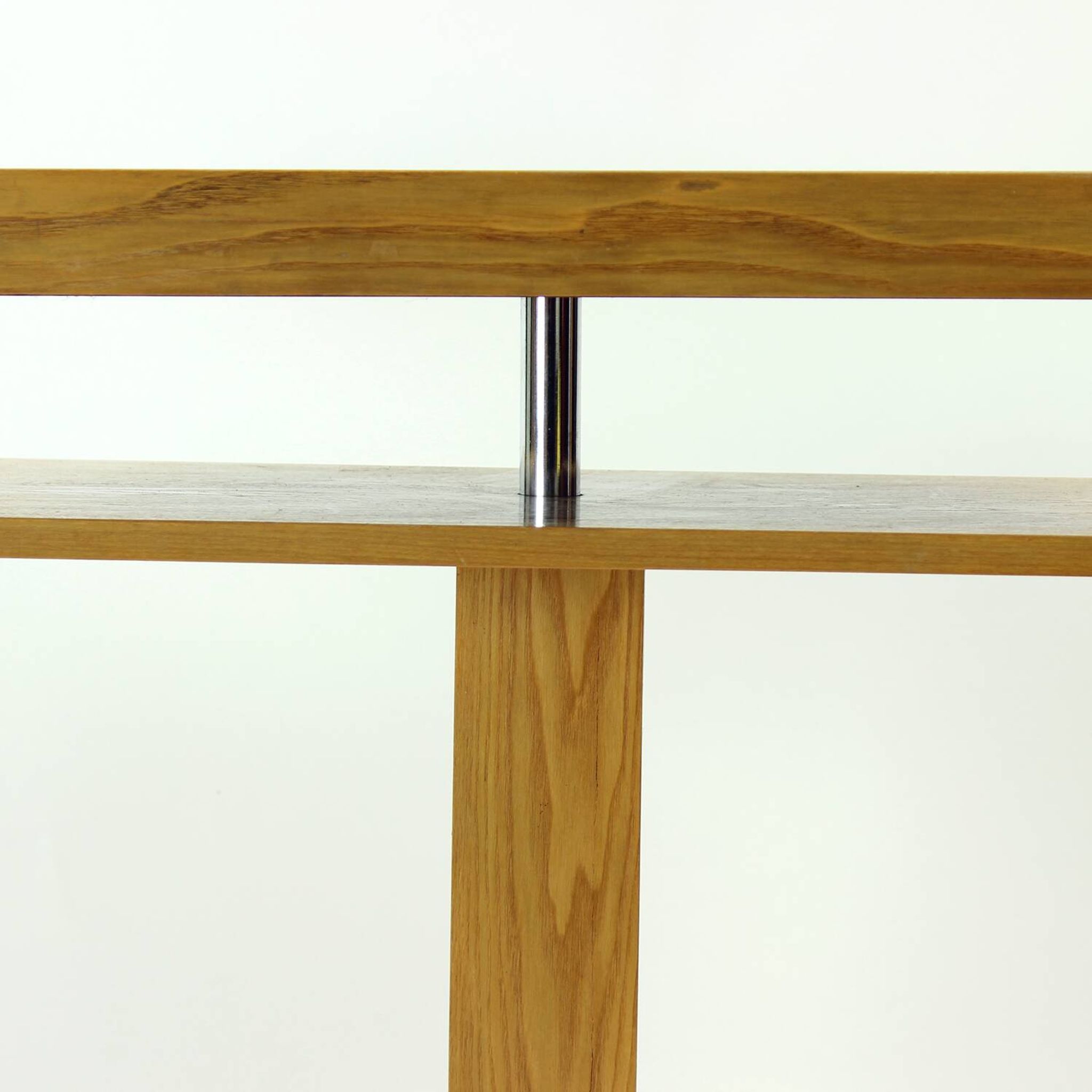 Functionalist Steel And Ash Wood Swivel Coffee Table, 1960s
