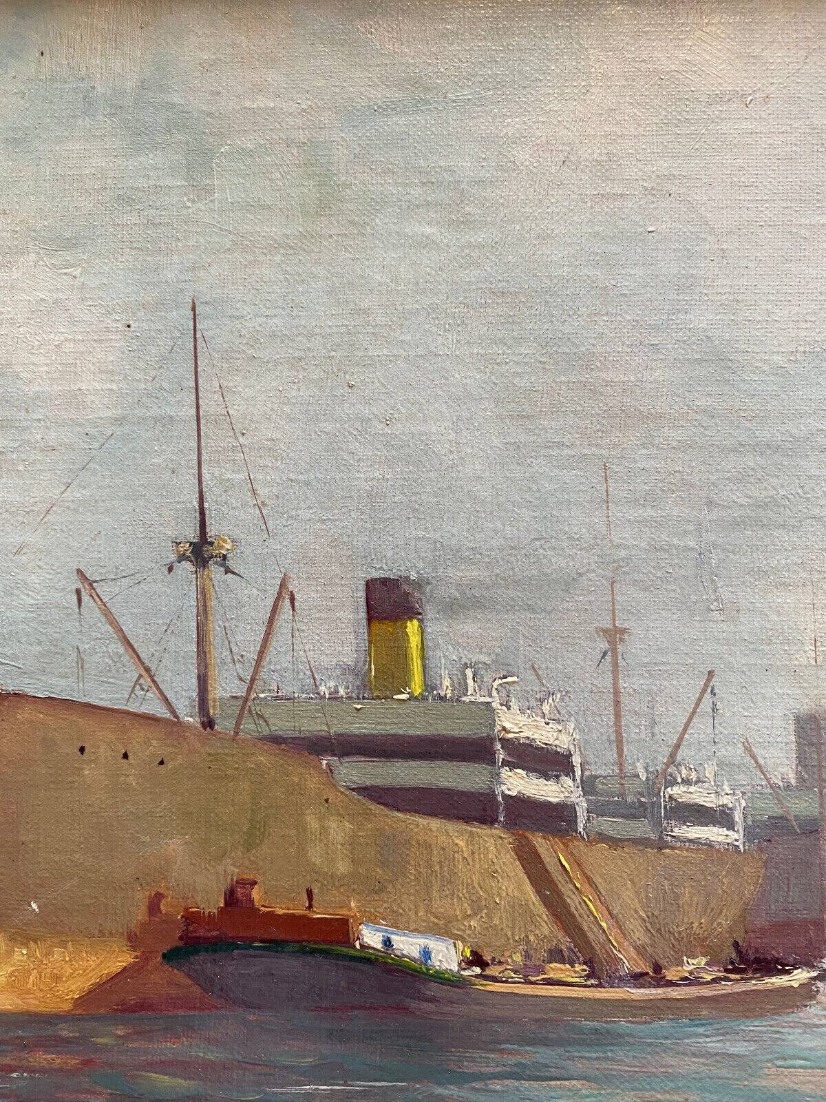 HSP Marine Orientalist port boat signed around 1950 + frame