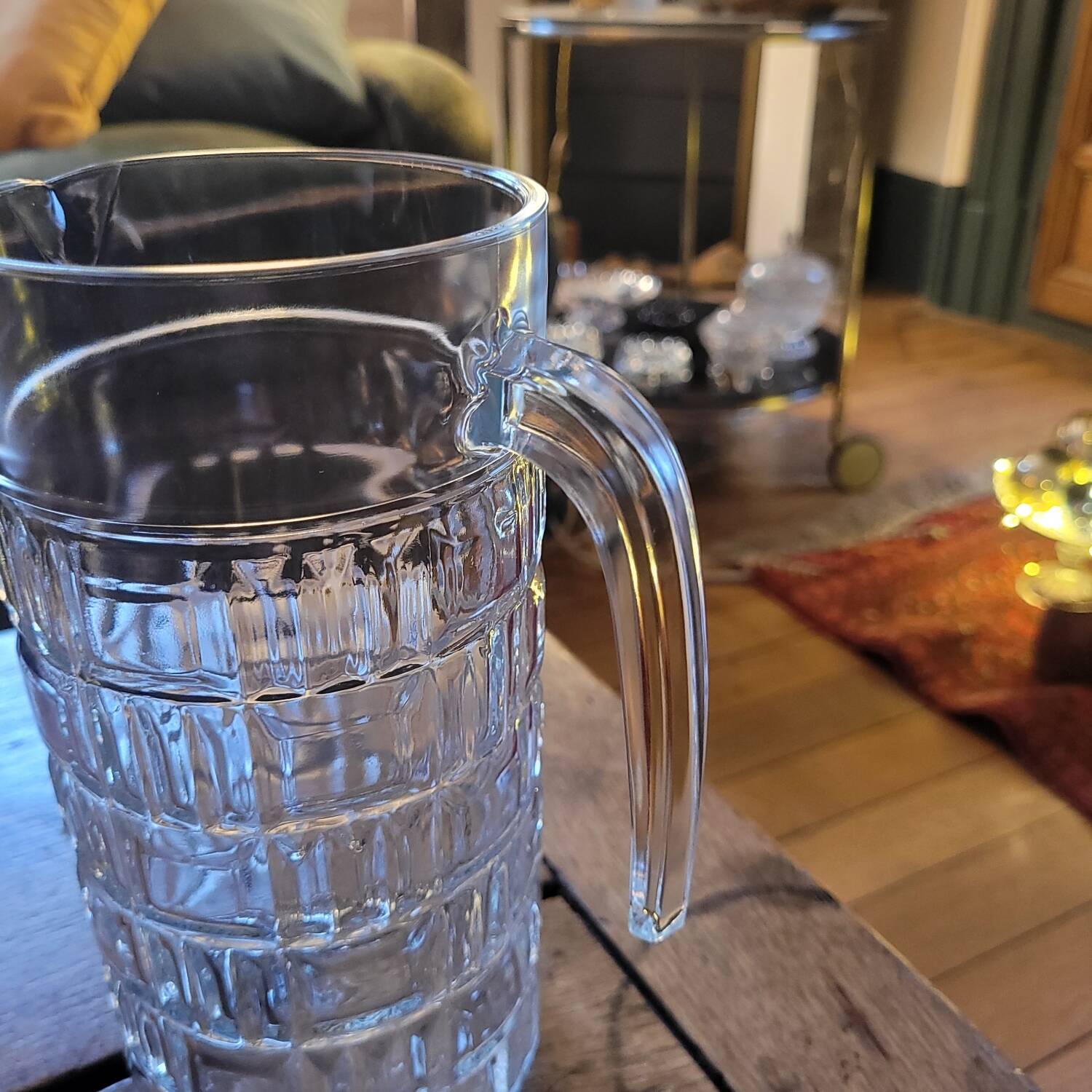 Molded glass pitcher – 1960s-70s