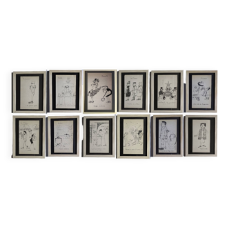 Illustrations from “DANINOS” from 1962 (1 set of 12)